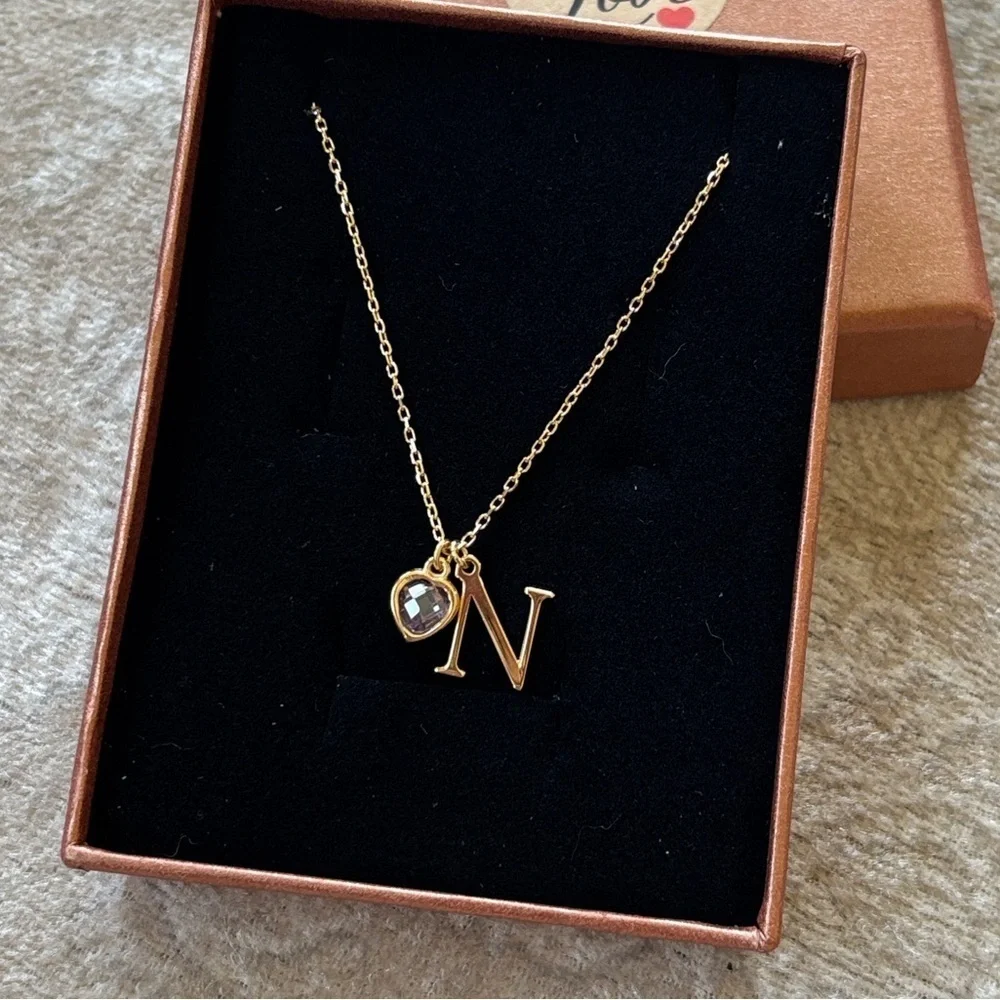 Brand New 14K Gold Plated 925 Sterling Silver Initial 